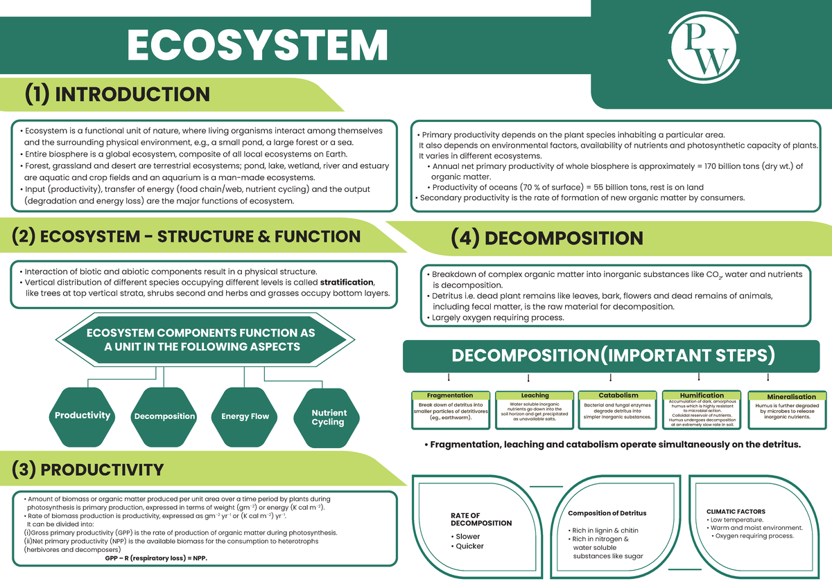 Ecosystems: Structure, Function & Services - BIO101 Lecture Notes - Studocu