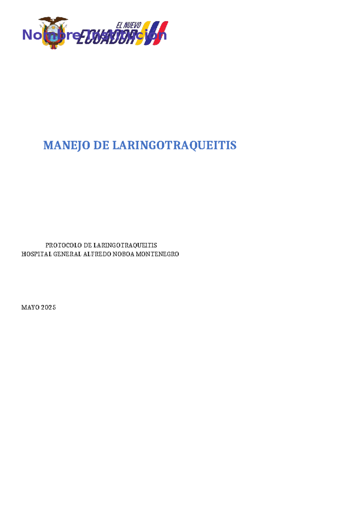 Protocolo de Manejo de Laringotraqueitis en Pediatría - HGANM 2025 - Document Preview