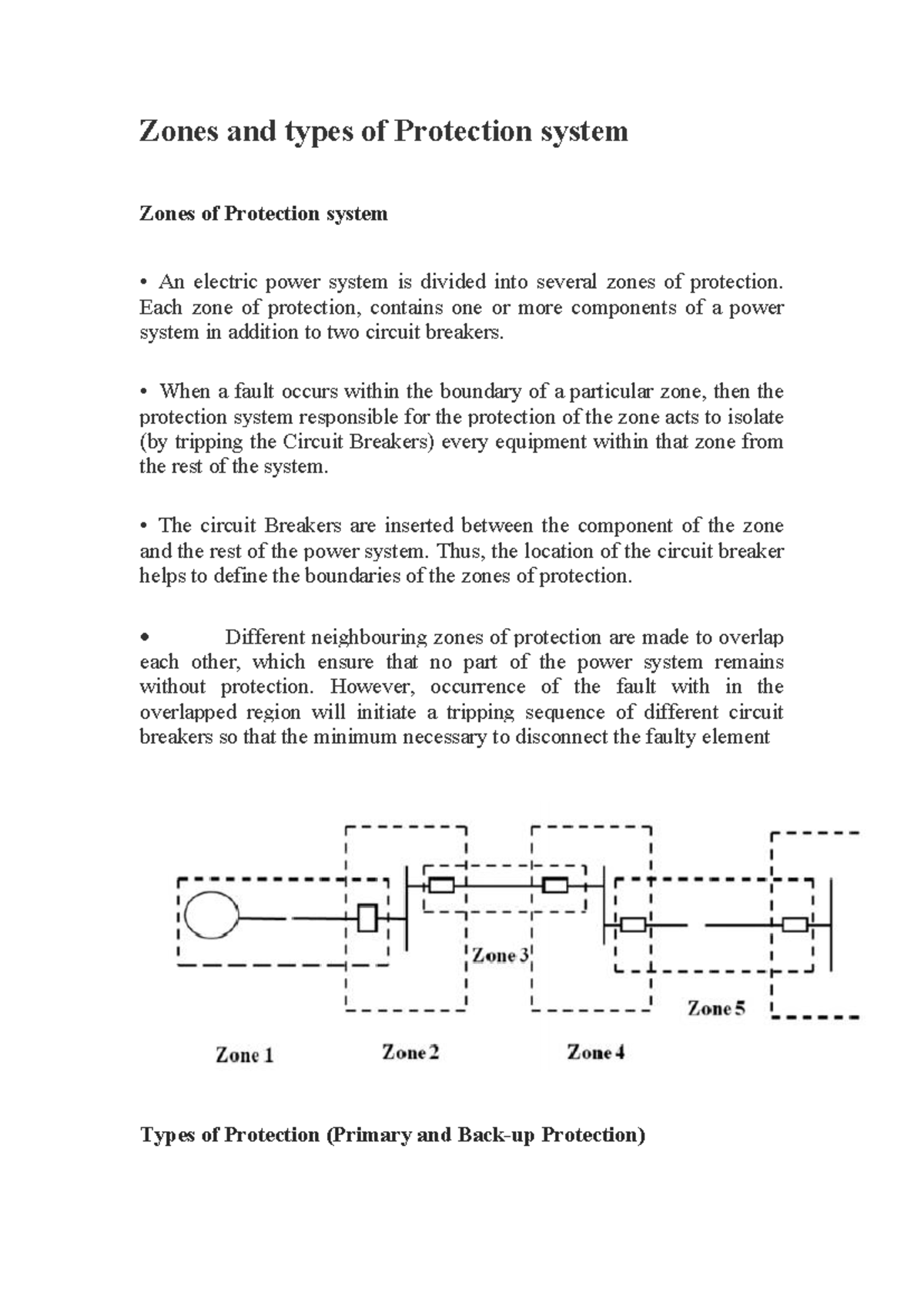 Zones and Types of Protection System: Overview and Functionality - Studocu