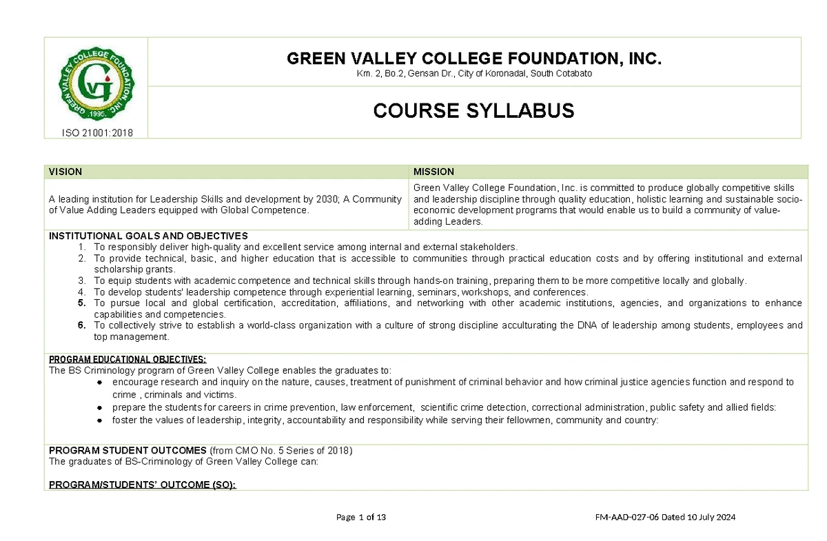 CLJ 2 Syllabus: Human Rights Education for Criminal Justice Students ...