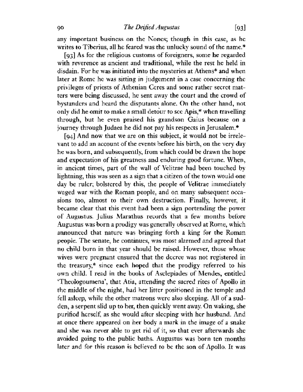 The Deified Augustus: Insights into His Life and Omens (Course Code ...