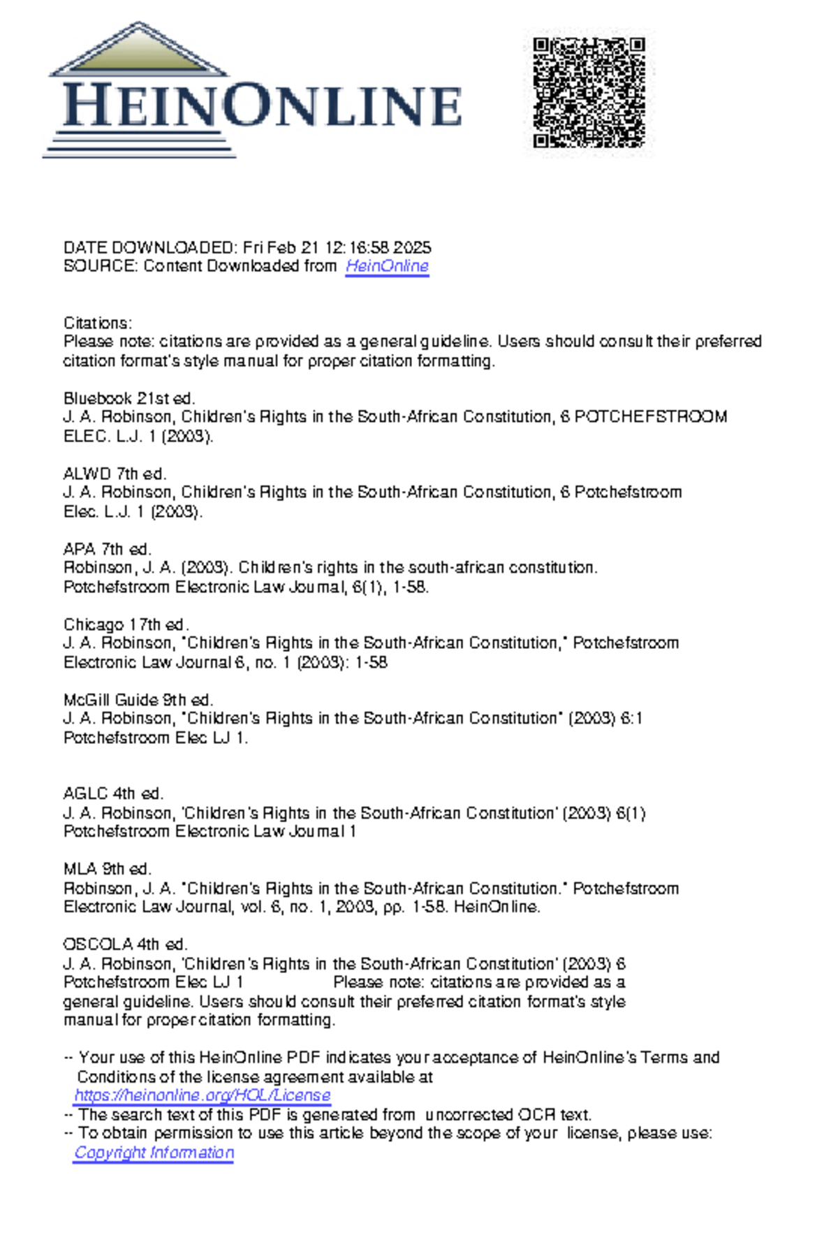 Rights in the Constitution: An Overview of South Africa's Bill of ...