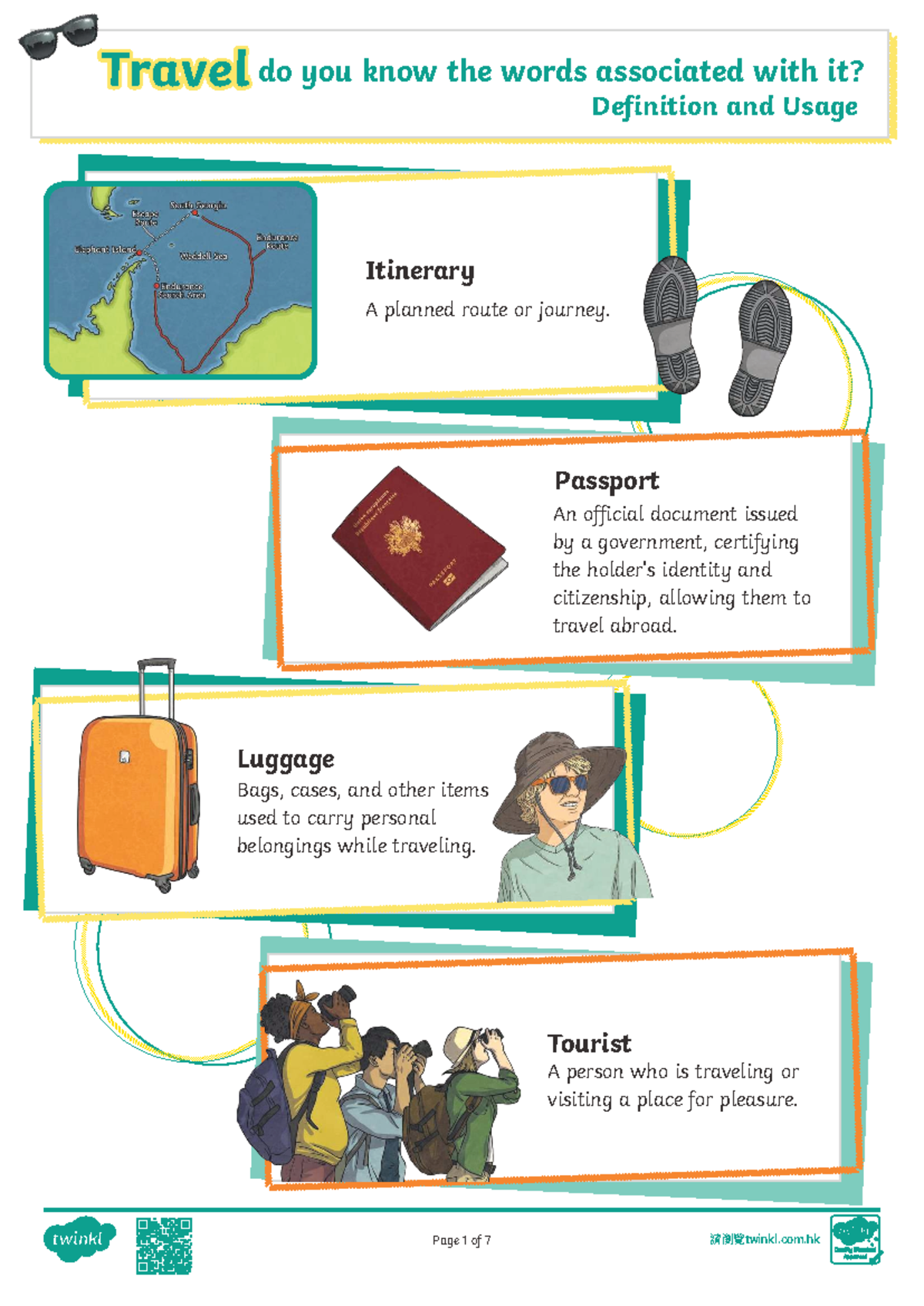 Hk-e-1717082656-Vocab on Travel: Definitions & Usage Guide - Studocu