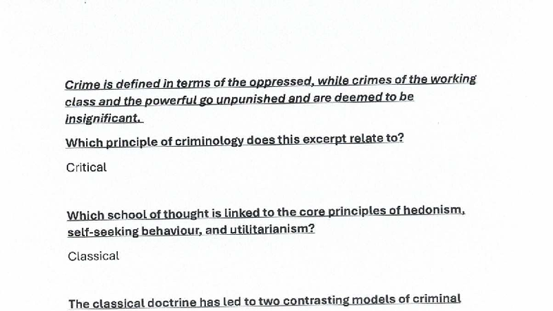 CCF 000586 - Key Questions & Answers on Criminology Principles and ...