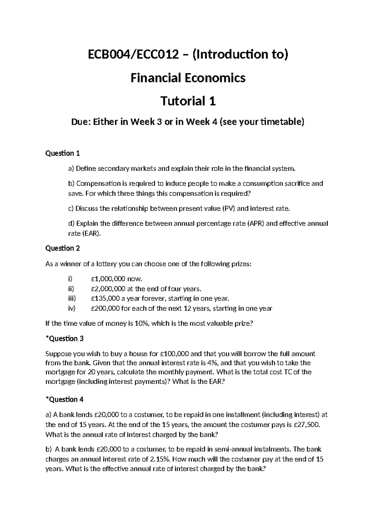 Tutorial 1 - Useful for practice - ECB004/ECC012 – (Introduction to ...