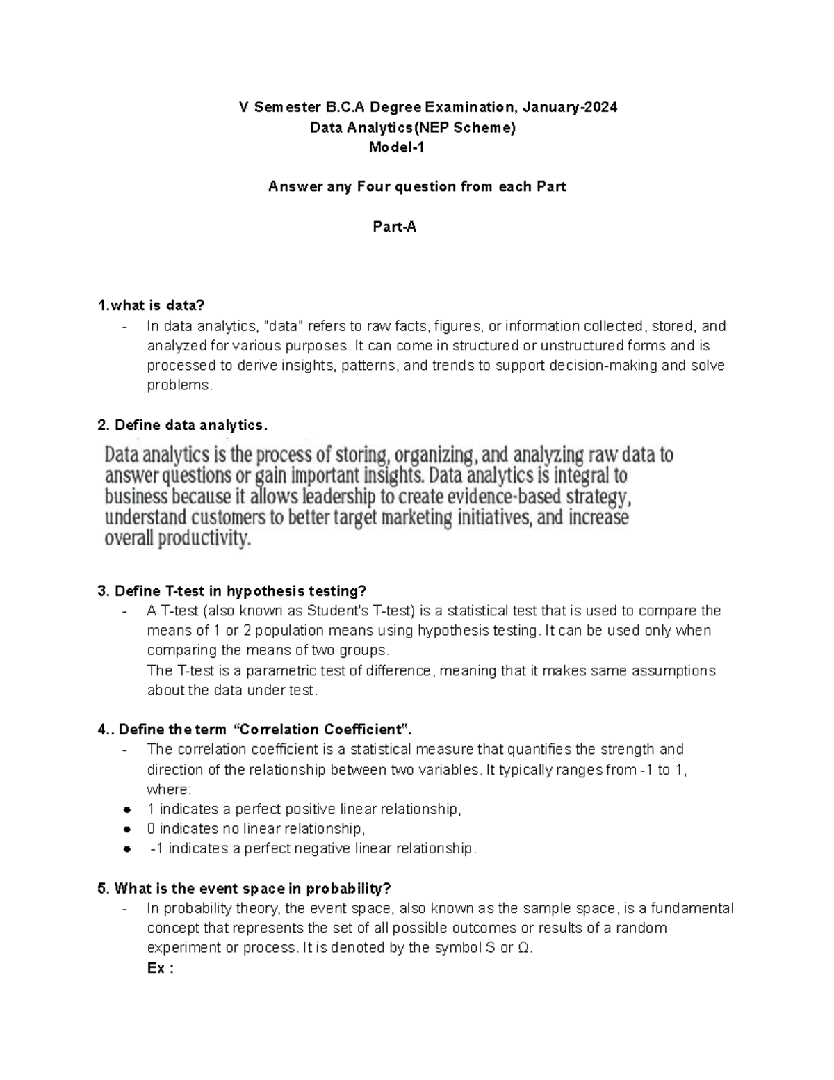 DA - MP - 1 - Data Analytics Exam Questions and Insights - Studocu