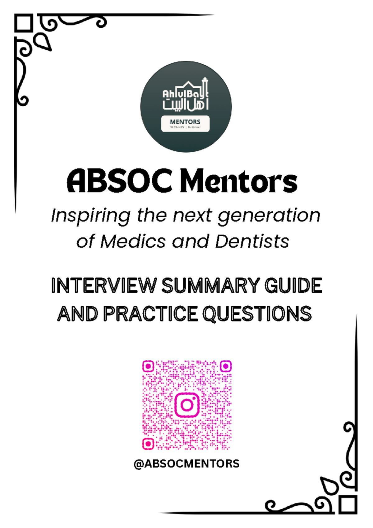 ABSoc mentors Interview Handout - INTERVIEW SUMMARY GUIDE AND PRACTICE ...
