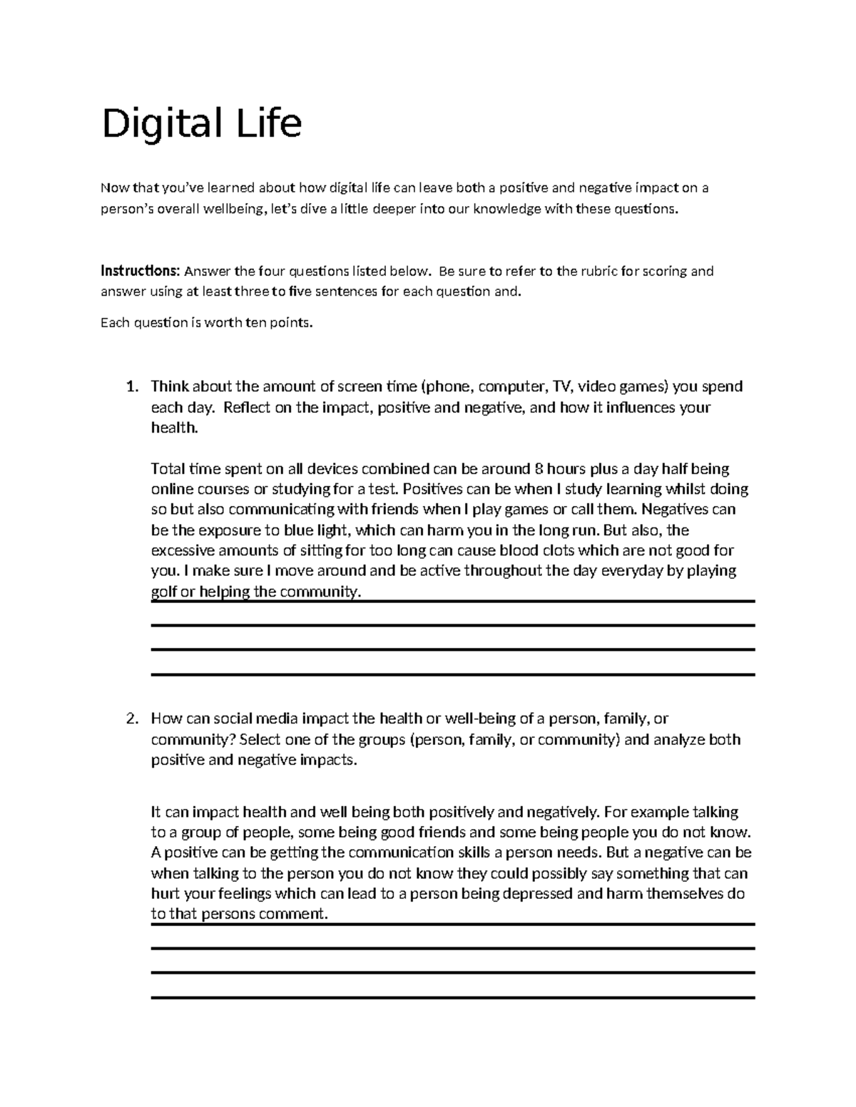 01 02 05 Final - Digital Life Assignment Responses and Reflections ...