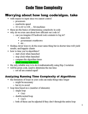 Code Time Complexity Notes- Umbctc - Code Time Complexity Worrying ...