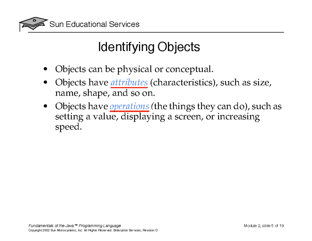 CS101: Module 2 - Identifying Objects in Java Programming - Studocu