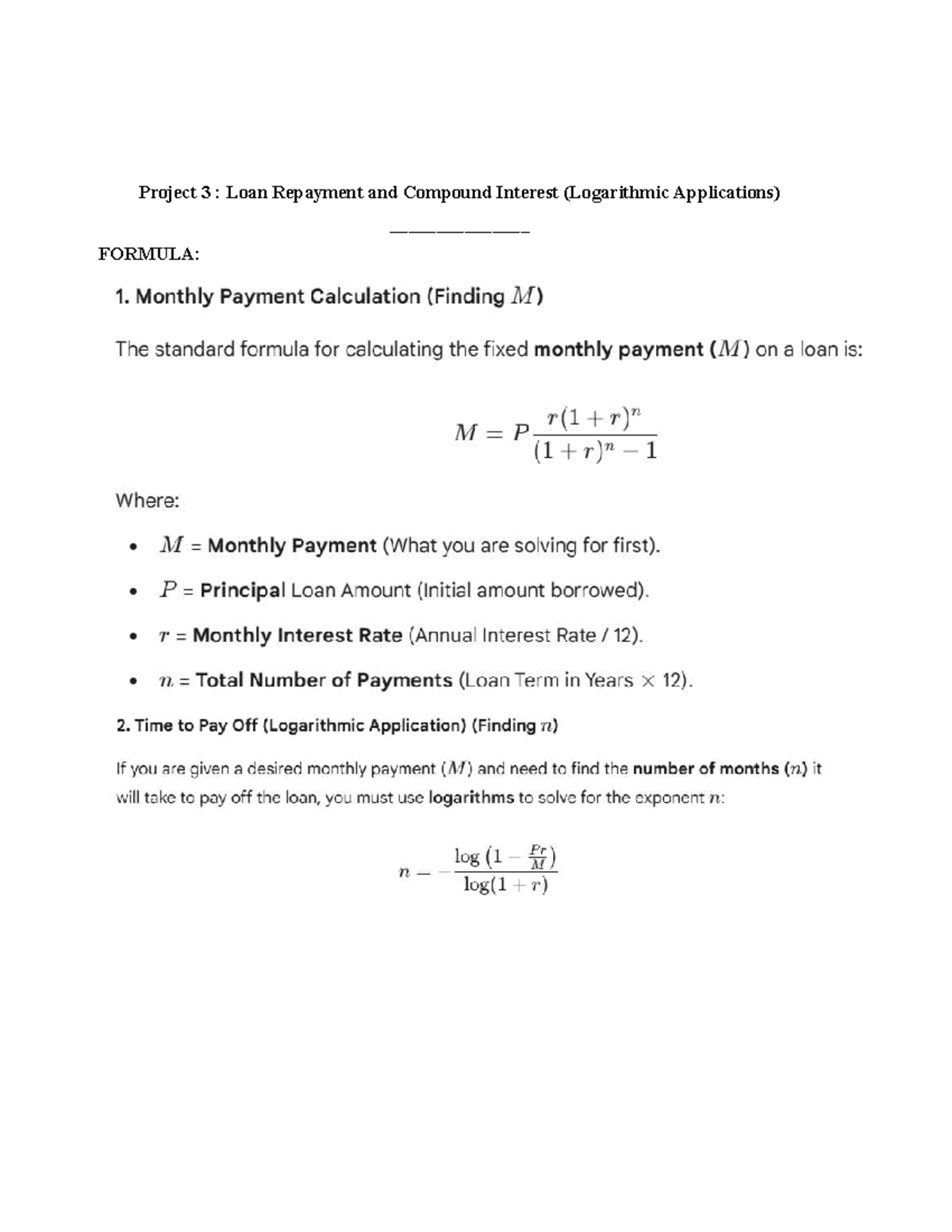 Project 3: Loan Repayment & Compound Interest Analysis - Studocu