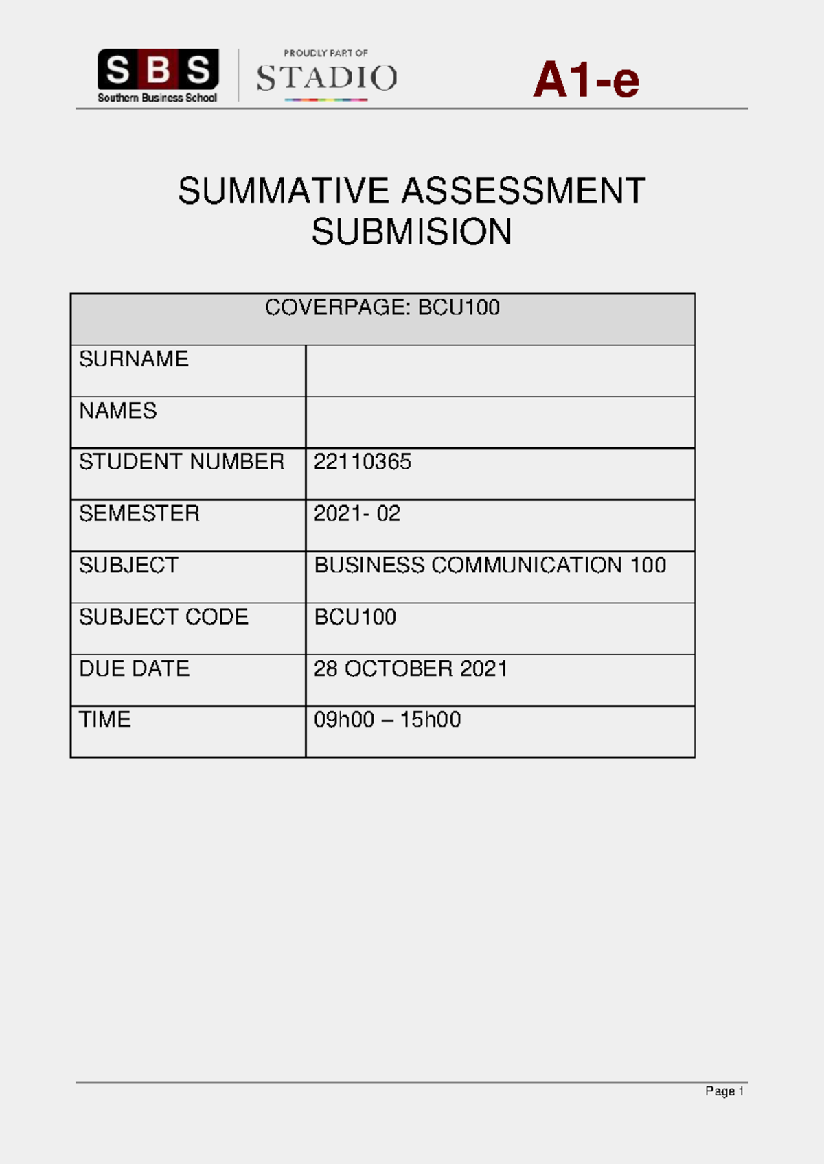 BCU100 - Business Communication 100 Final Exam Summary - Studocu