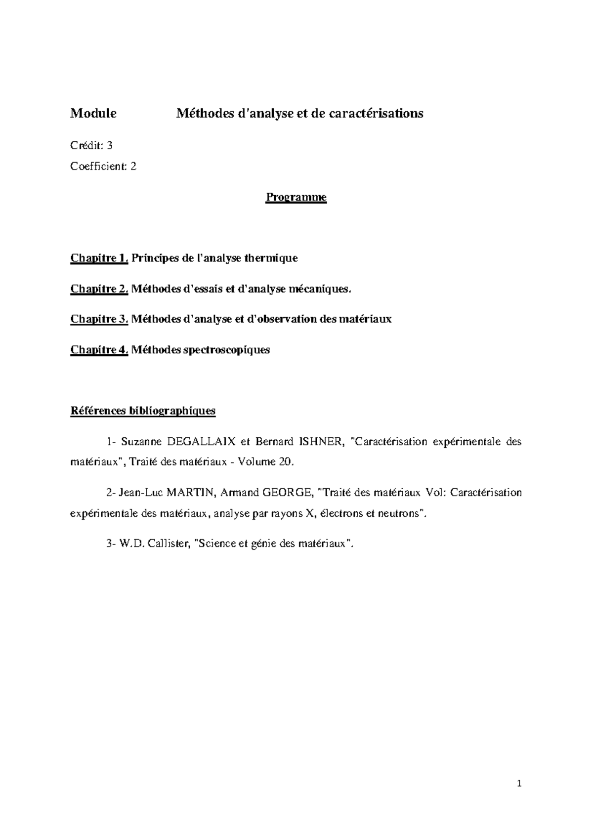 Module methodes danalyse - 1 Module Méthodes d'analyse et de ...