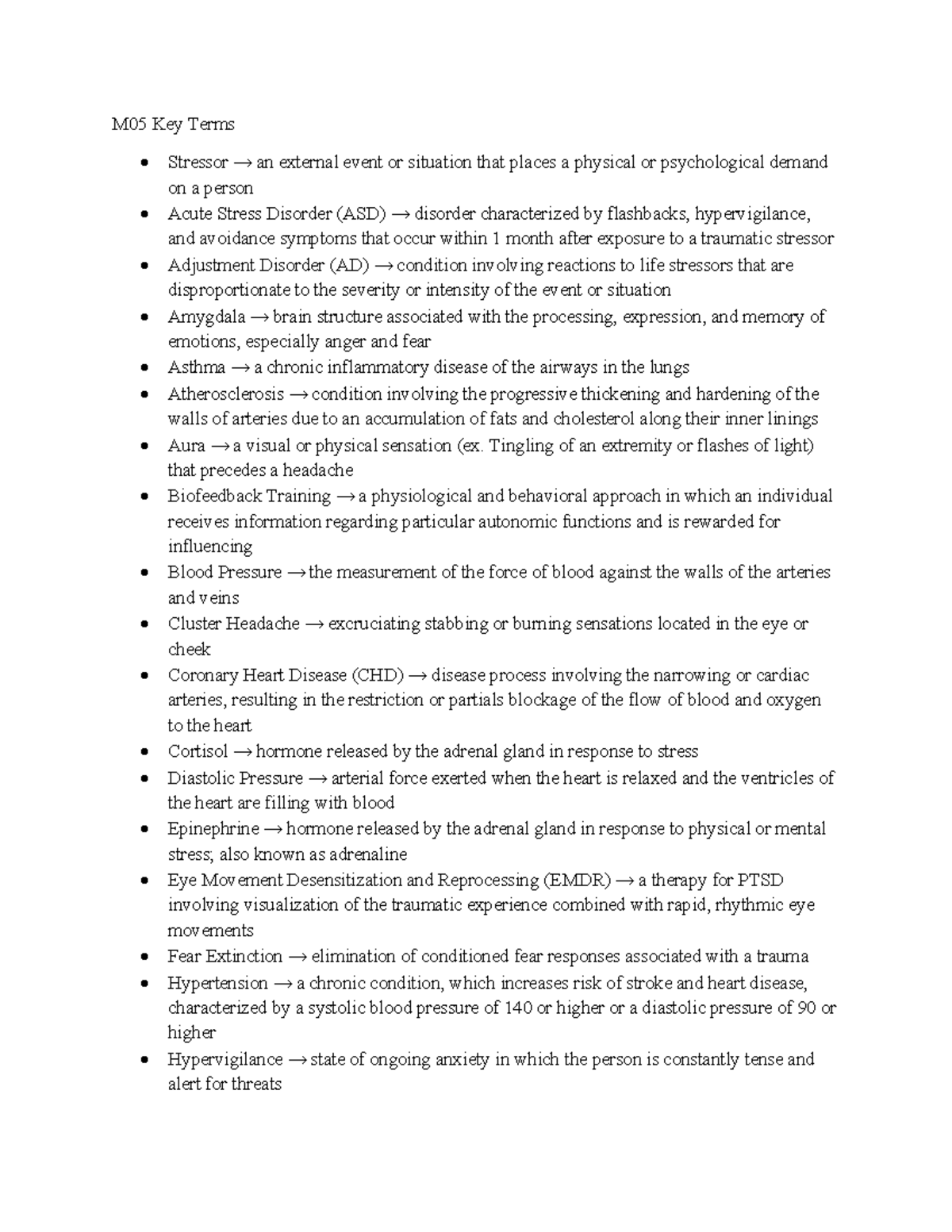 Chapter 5 PowerPoint Notes: Trauma and Stressor Related Disorders - Studocu