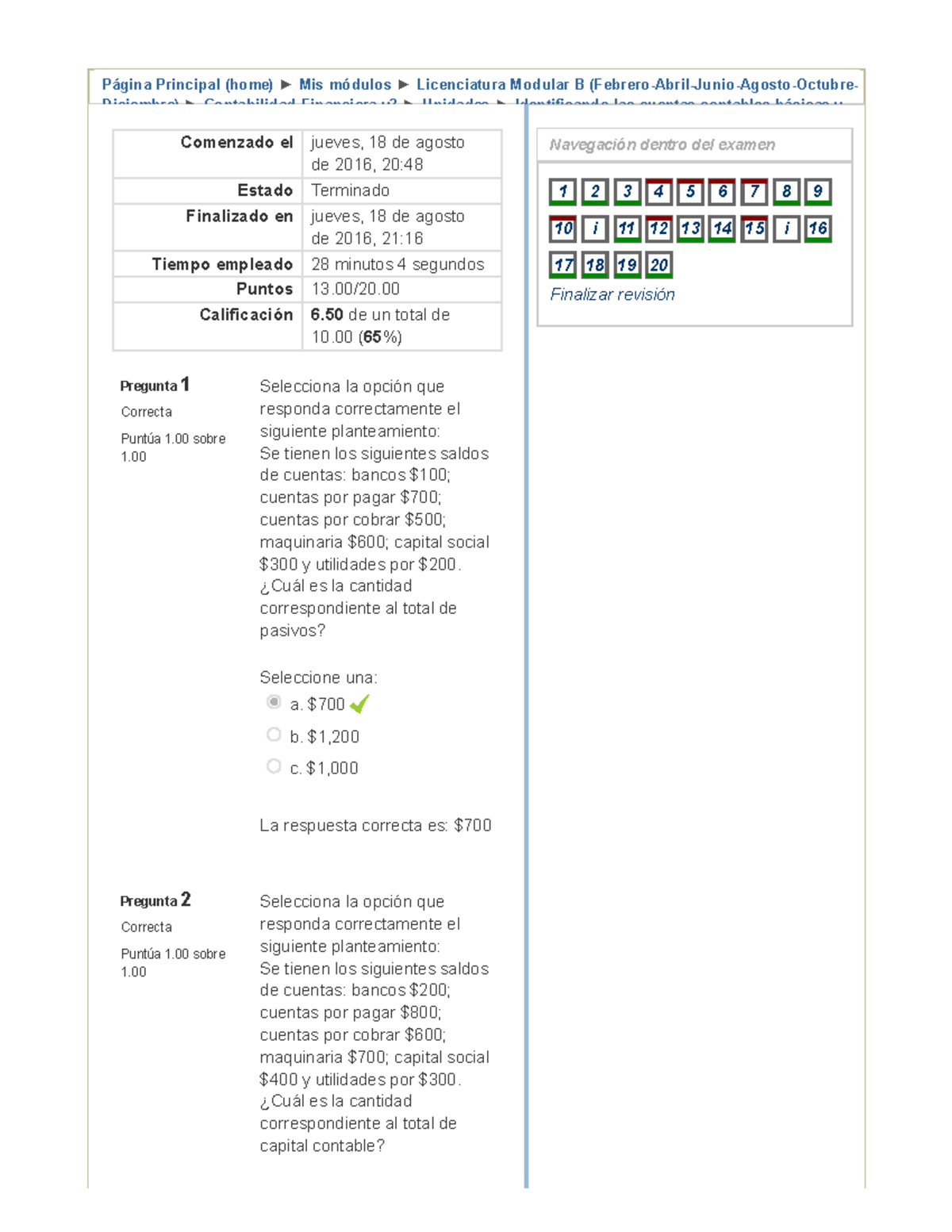 Examen 1 - Contabilidad Financiera Primer Parcial - Studocu