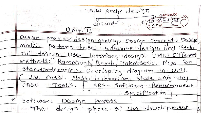 SET Unit II - Software Design Process and Quality Analysis - Studocu