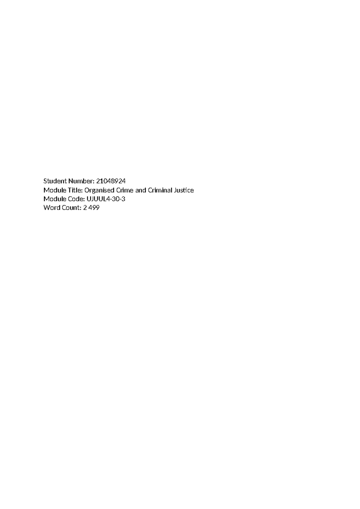 OCCJ Assignment: Examining Arrest Powers in Crime Control vs. Due ...