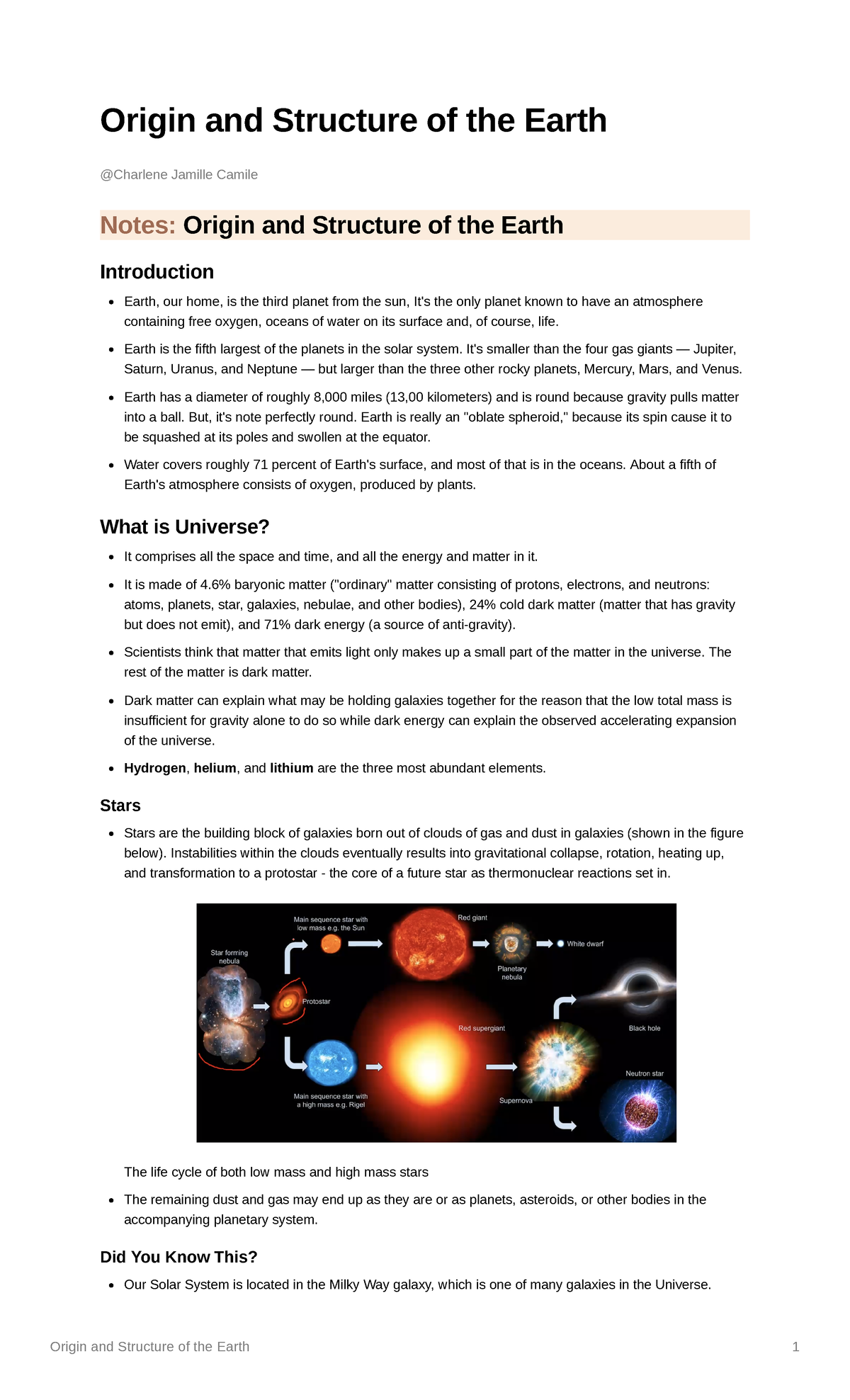 Origin and Structure of the Earth - Earth is the fifth largest of the ...
