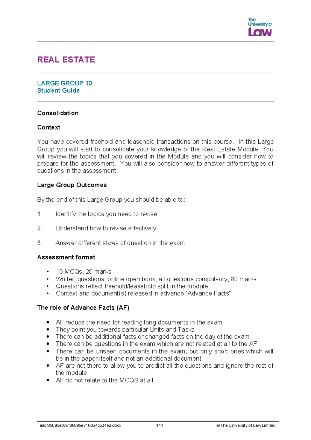 2425 re lg10 ce01 student guide - REAL ESTATE LARGE GROUP 10 Student ...