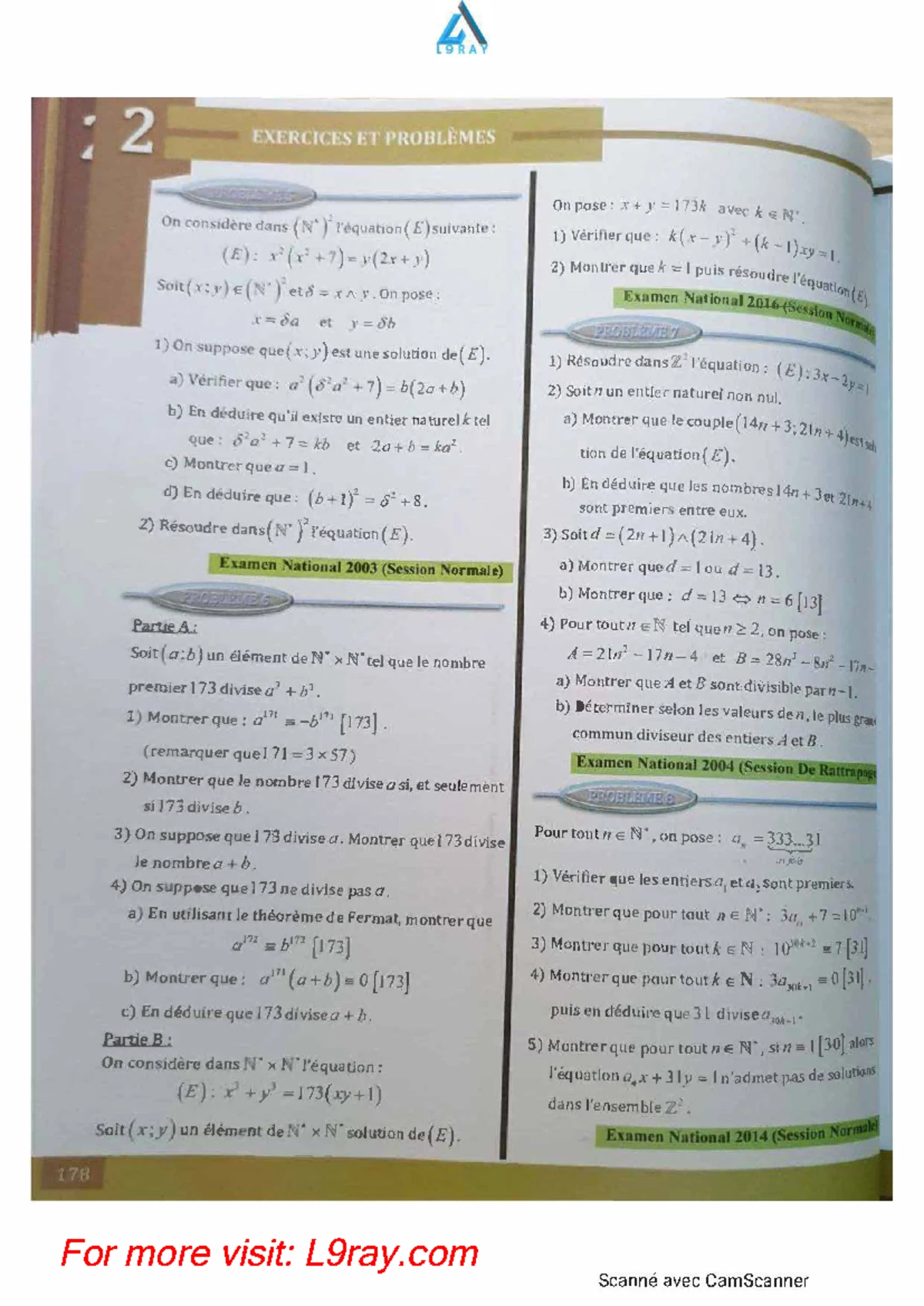 Examen National Mathématiques Sciences et Technologies 2024 - Sujet 4 ...