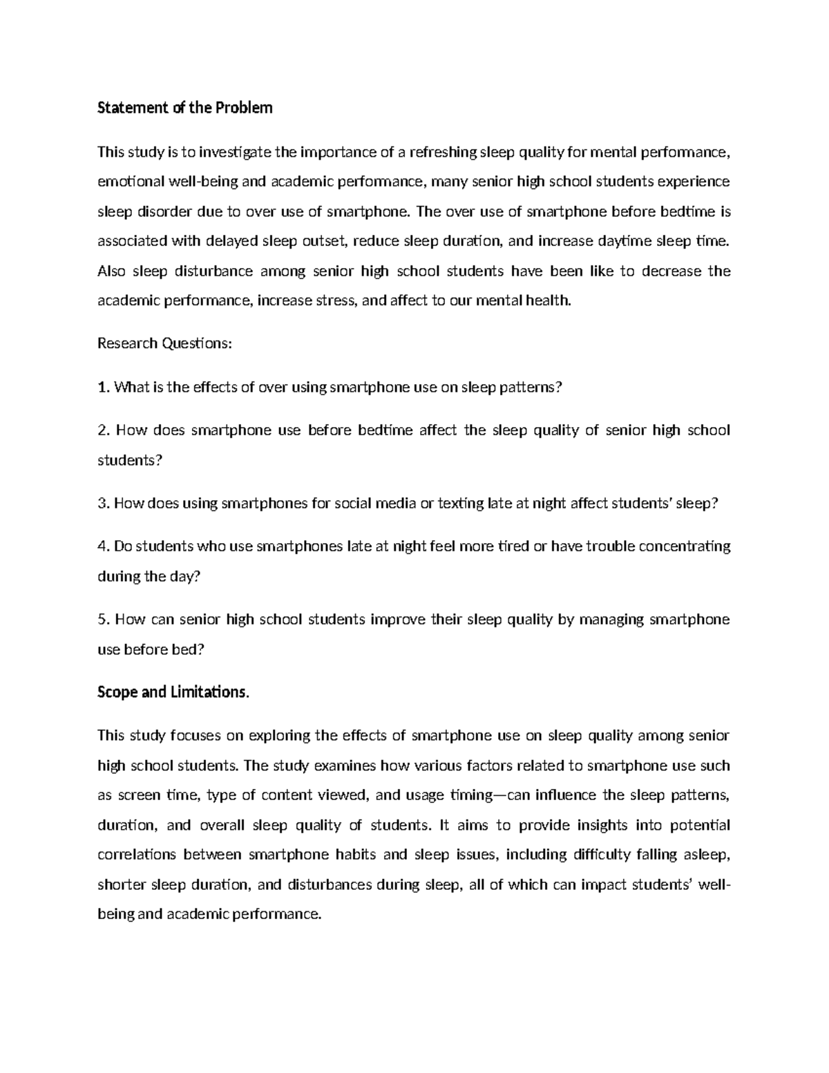 Impact of Smartphone Use on Sleep Quality in Senior High School ...