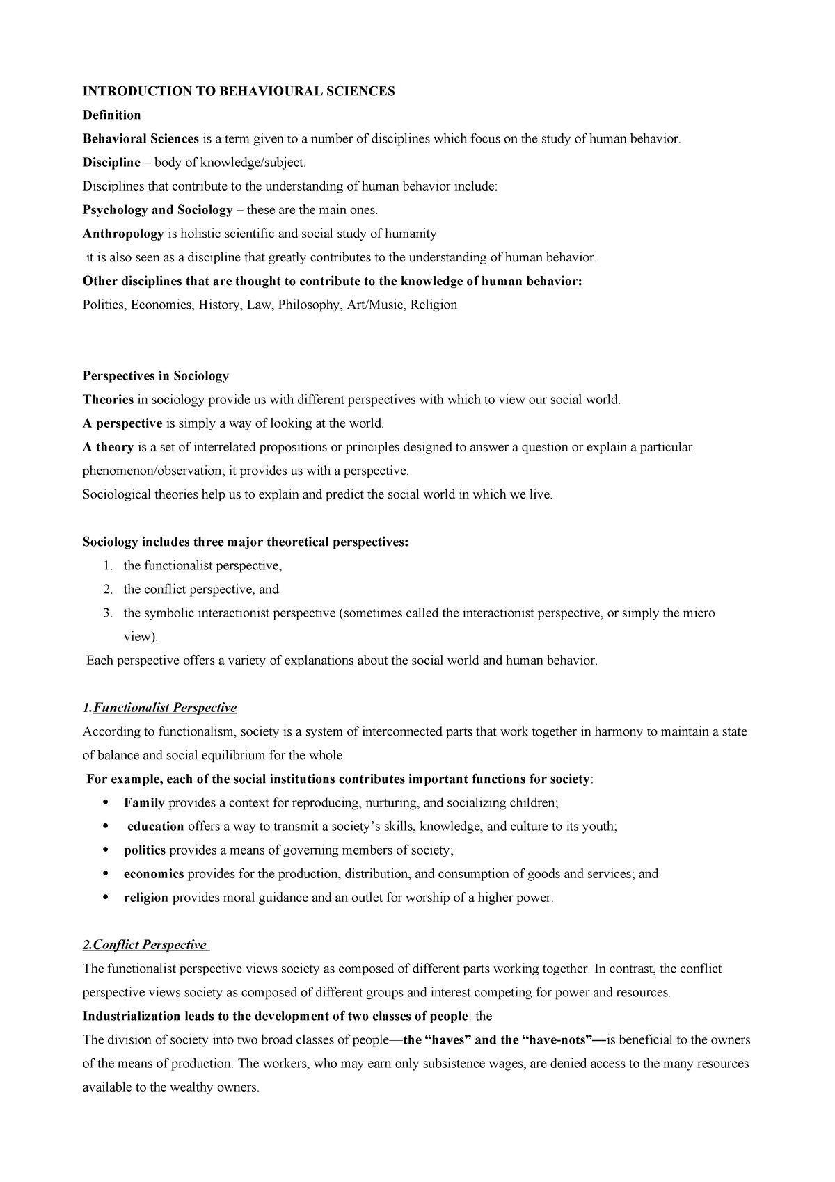 Behavioral Sciences Intro: Key Concepts & Perspectives in PSY101 - Studocu