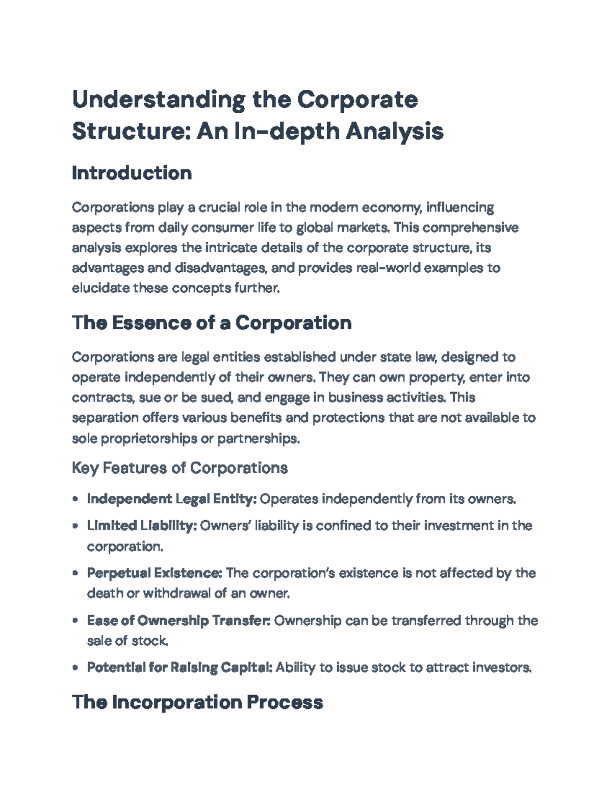 Understanding the Corporate Structure: Advantages, Types, and Issues ...