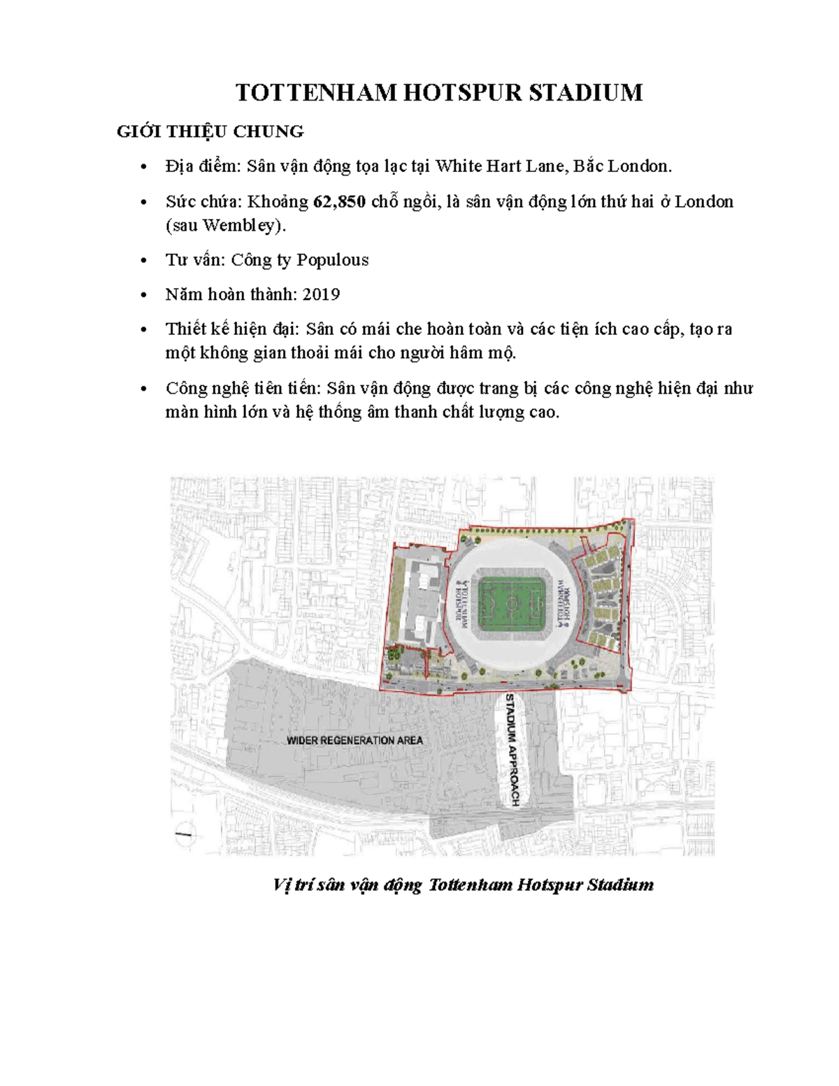 TOTTENHAM HOTSPUR STADIUM: GIỚI THIỆU VÀ QUY TRÌNH XÂY DỰNG - Studocu