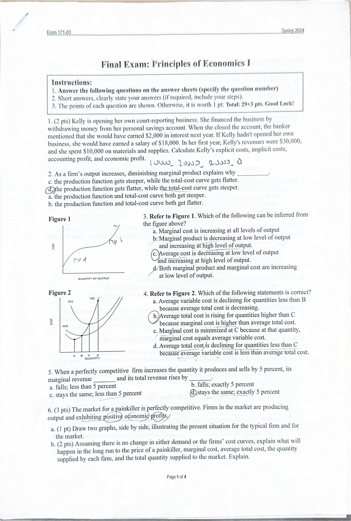 Econ 101 Spring 2024 Final Exam: Principles of Economics I Guide - Studocu