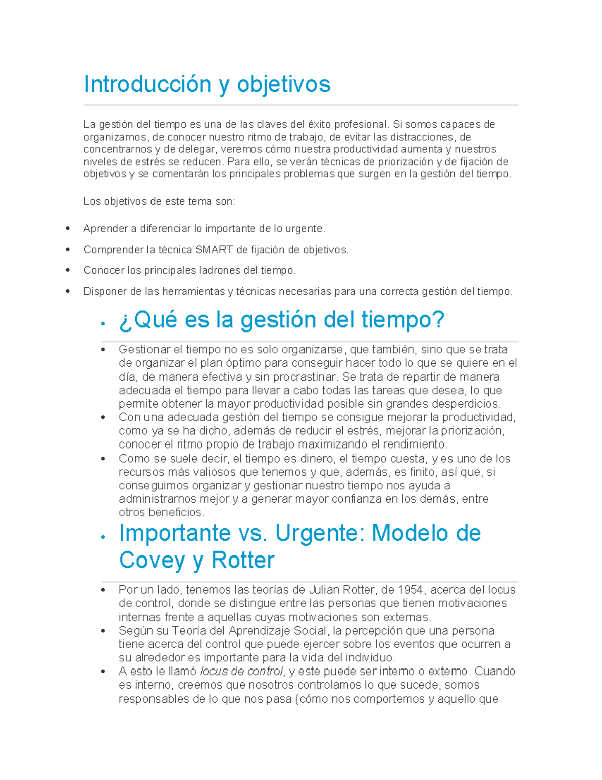 TEMA 5. Estrategias Efectivas para la Gestión del Tiempo - Studocu