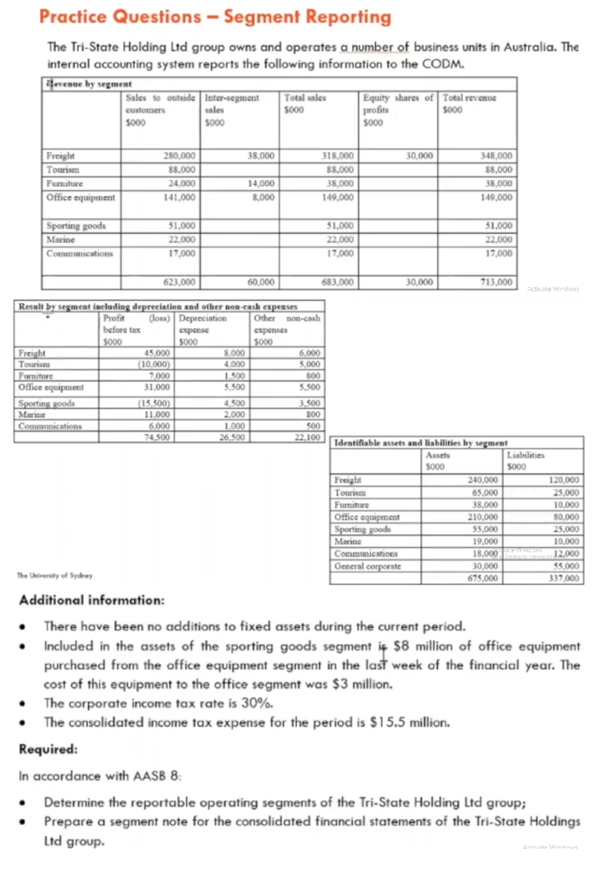 Week 7 - Segment Reporting - ACCT3011 - 75% TEST - Studocu