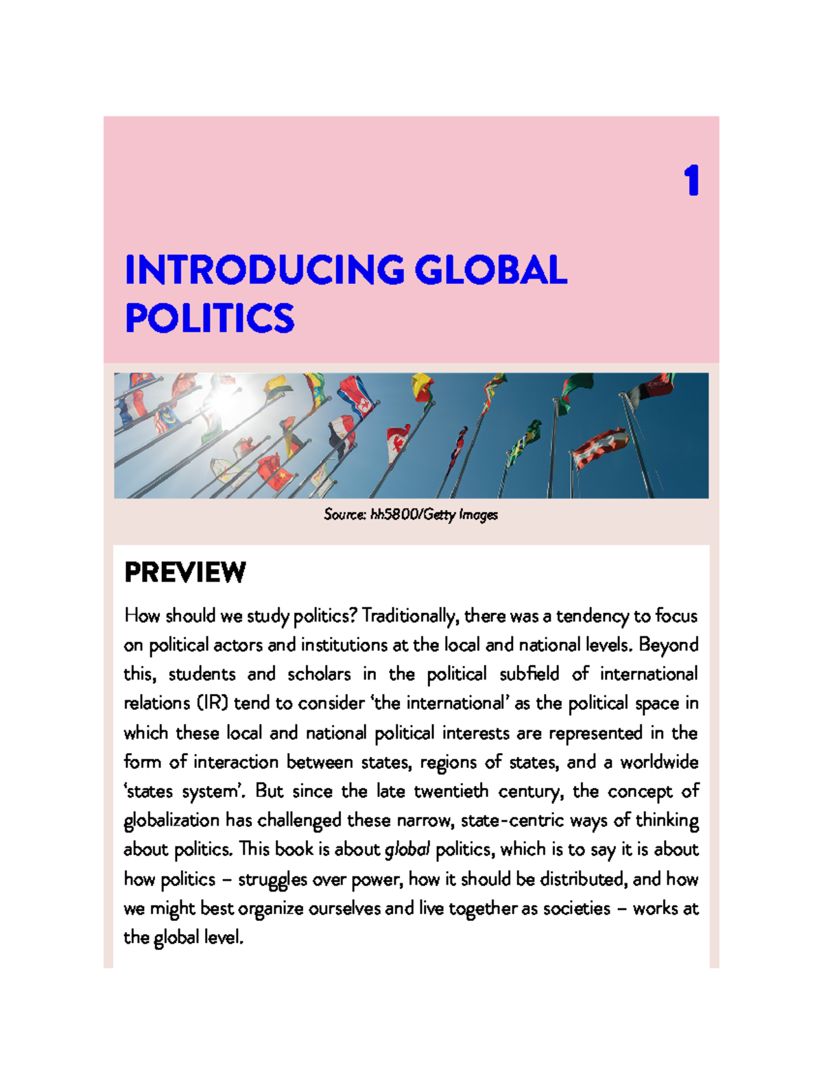 Global Politics: An Introduction to Theories and Concepts (POL101 ...