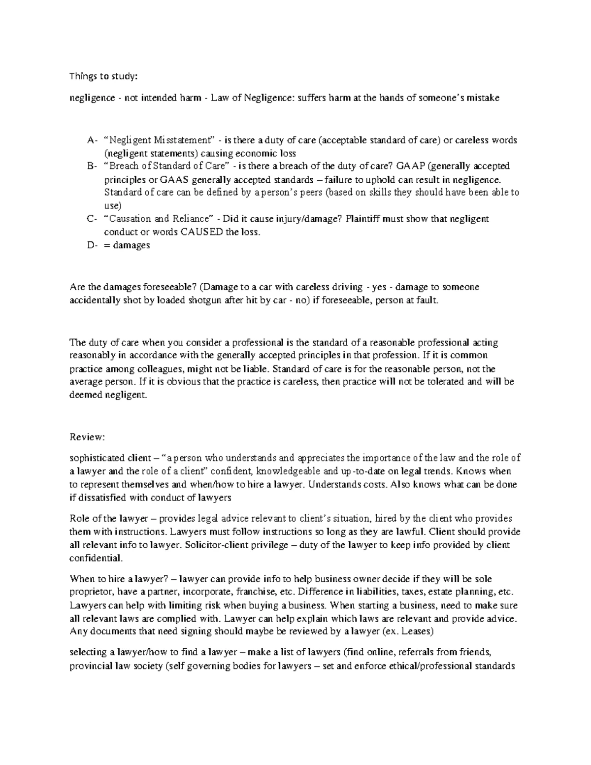 BLAW2205 Fall 2023 - Exam 1 Study Guide with Key Topics - Studocu