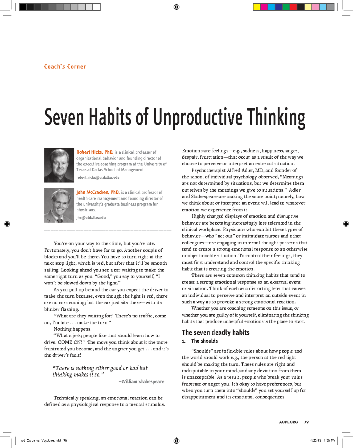 Seven Habits of Unproductive Thinking: Insights by Hicks & McCracken ...