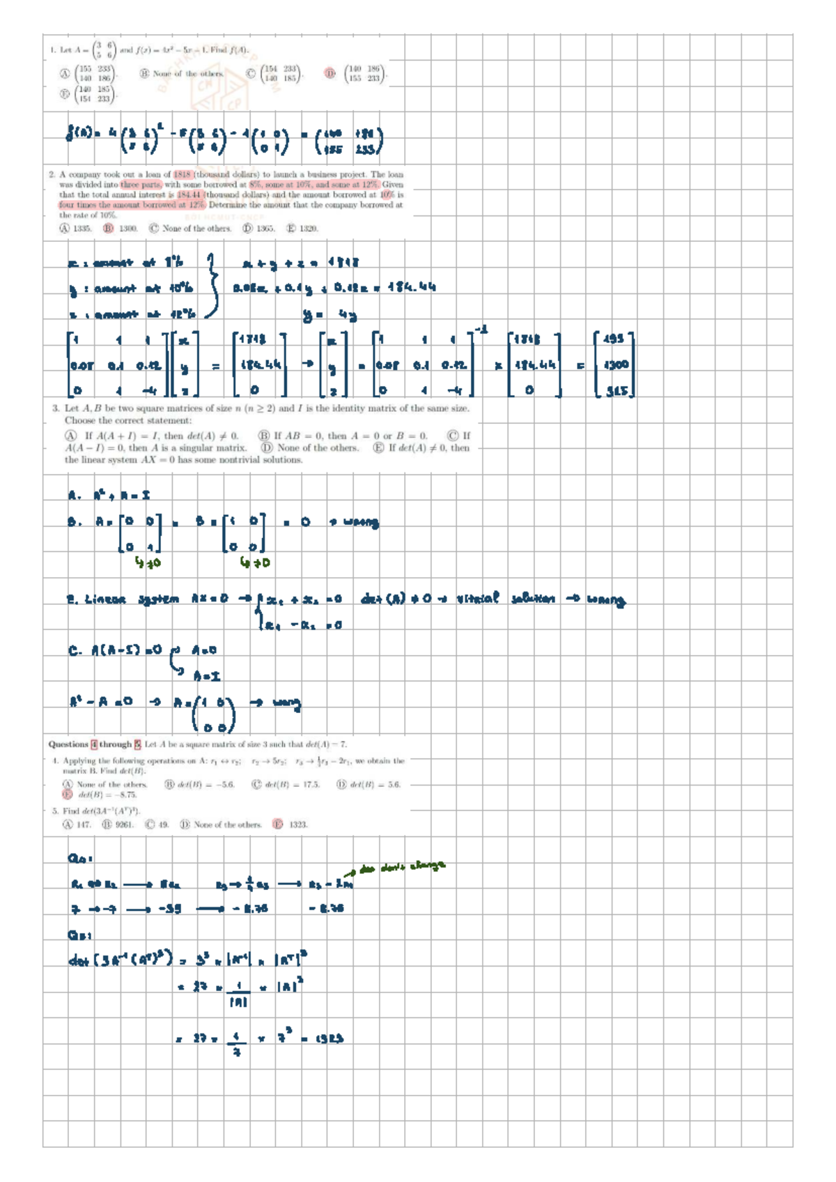 241-2211 - Practice Makes Perfect: Math & Linear Algebra Problems - Studocu