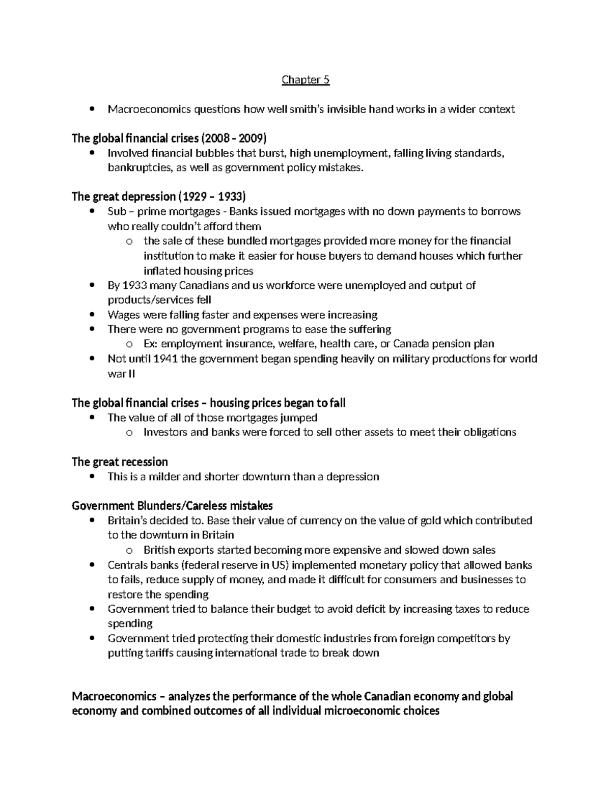 Chapter 5 - Macroeconomics: The Invisible Hand and Economic Crises ...