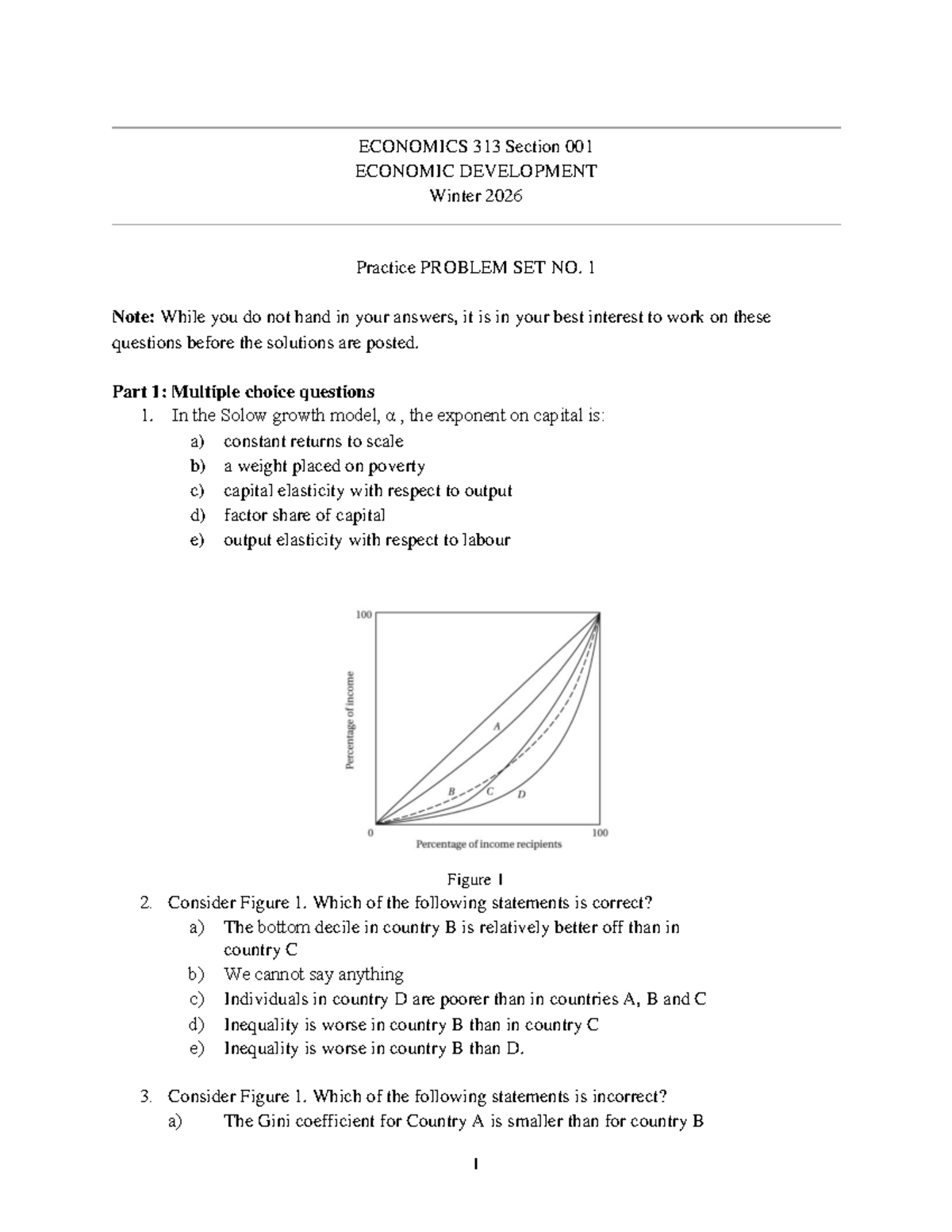 ECON 313 - Economic Development Winter 2026 Practice Problem Set 1 ...