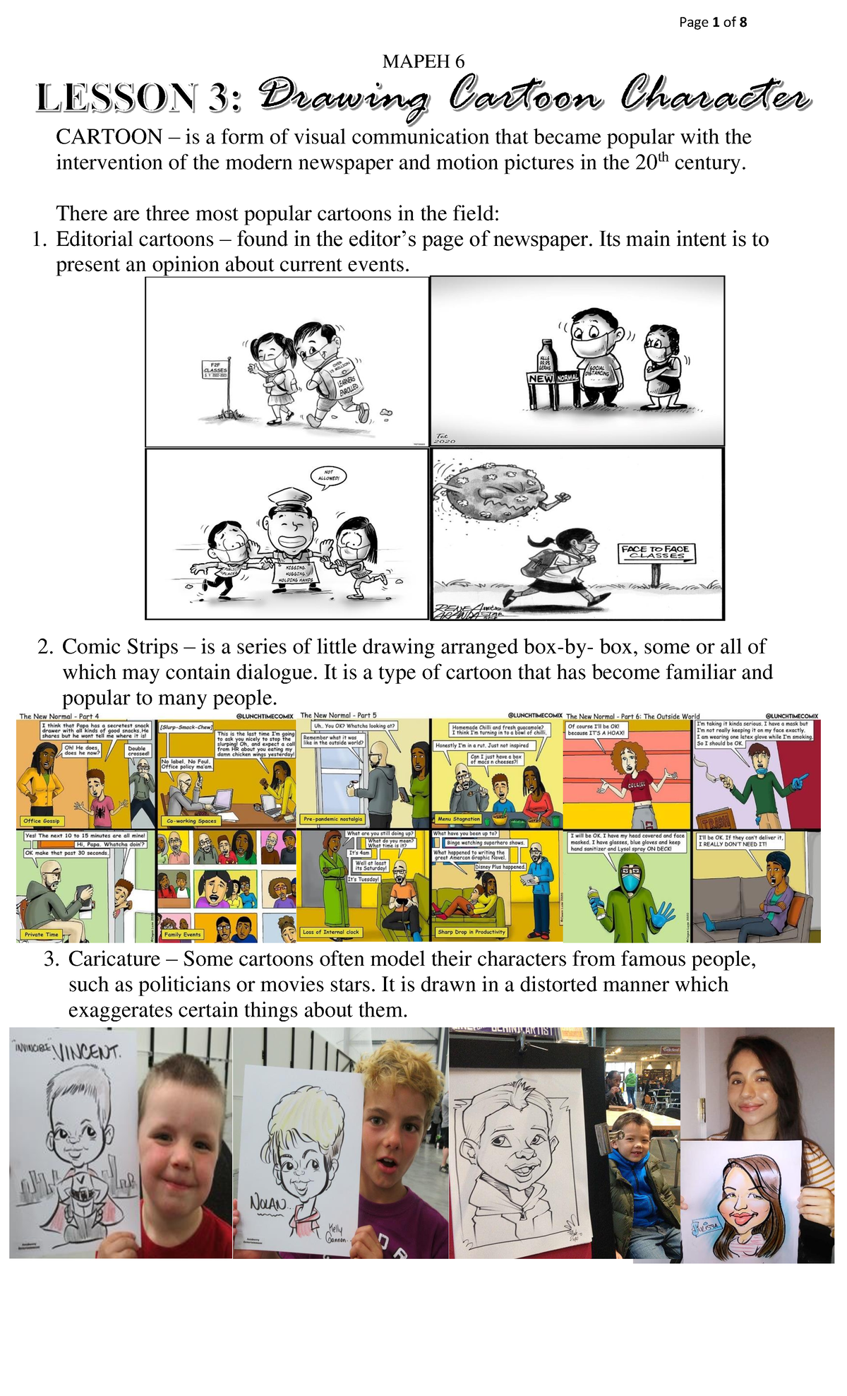 Art 6 Lesson 3-5: Cartooning, Digital Painting & Graphic Design ...