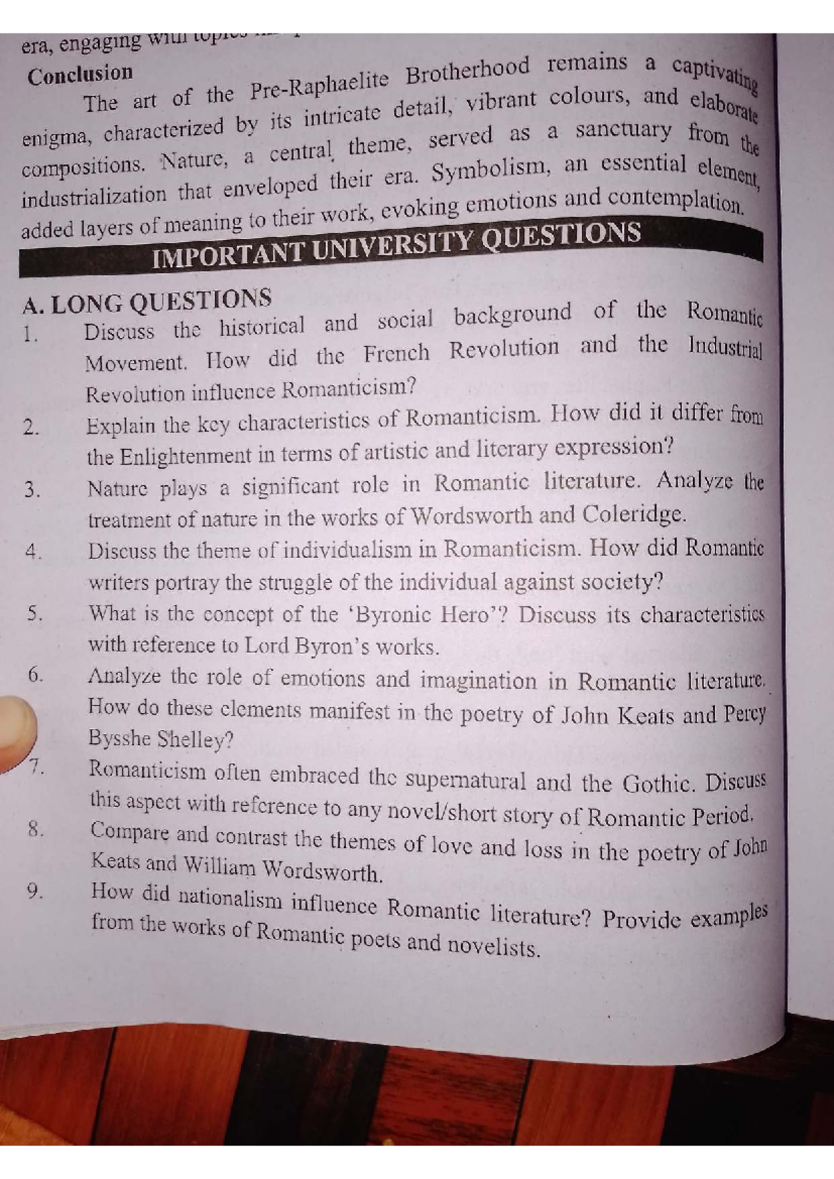 ENG 202: Romanticism and Enlightenment Literature Exam Notes - Studocu