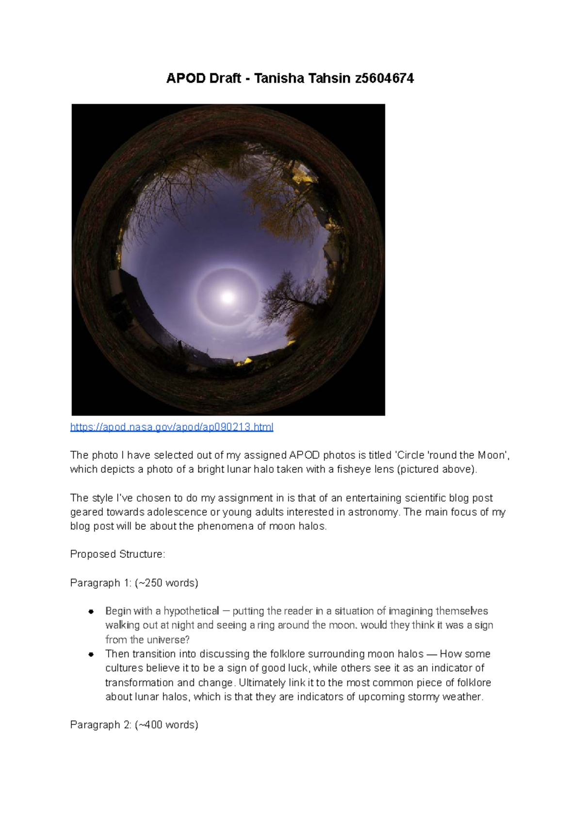 Phys1160 APOD draft - APOD Draft - Tanisha Tahsin z apod.nasa/apod ...