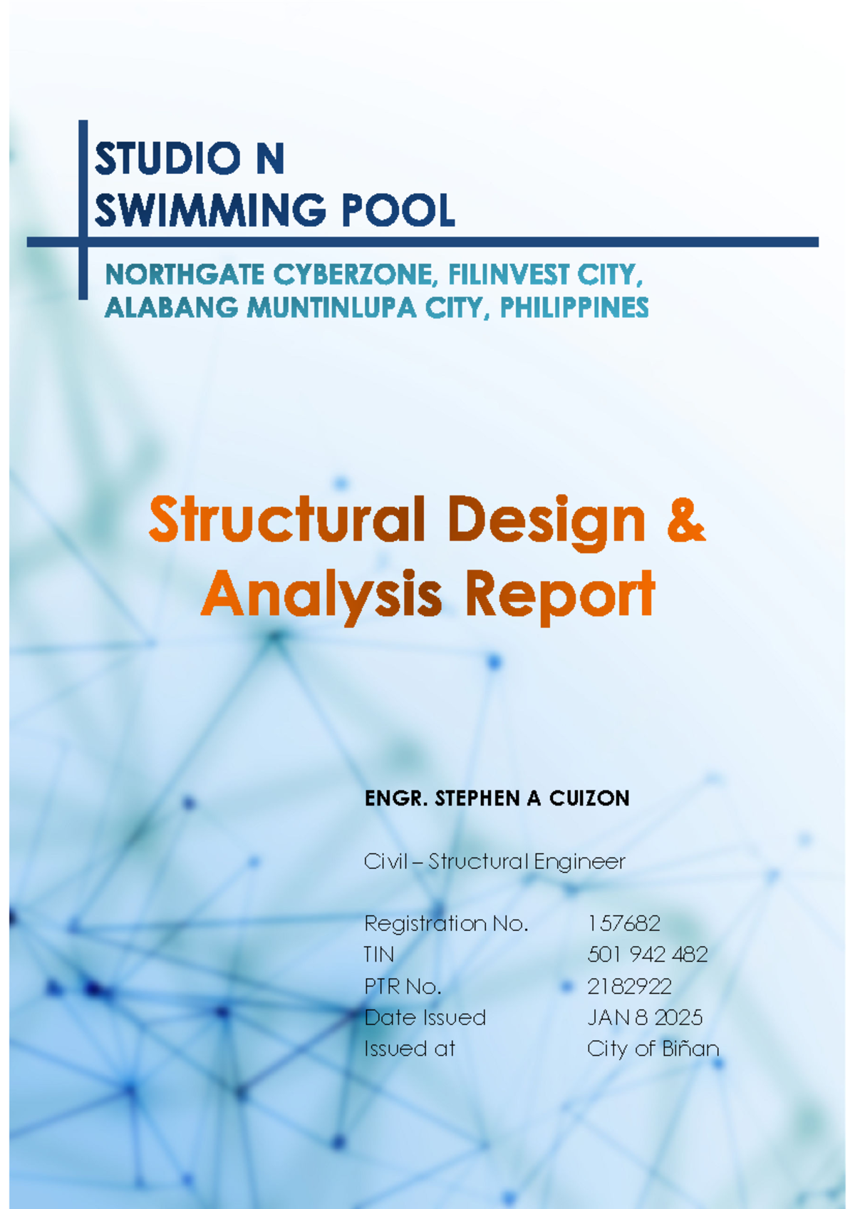 Swimming Pool Structural Analysis Report - ENGR. 157682 - Studocu
