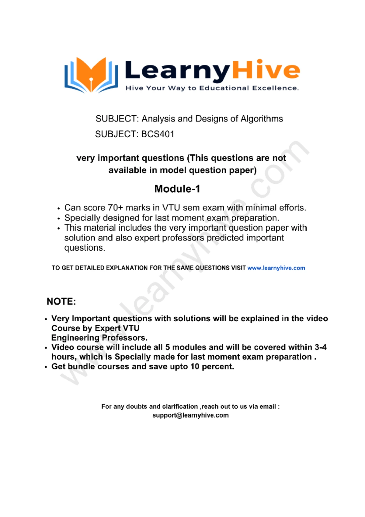 Bruteforce Approaches analysis and design of algorithms BCS401 module 1 ...