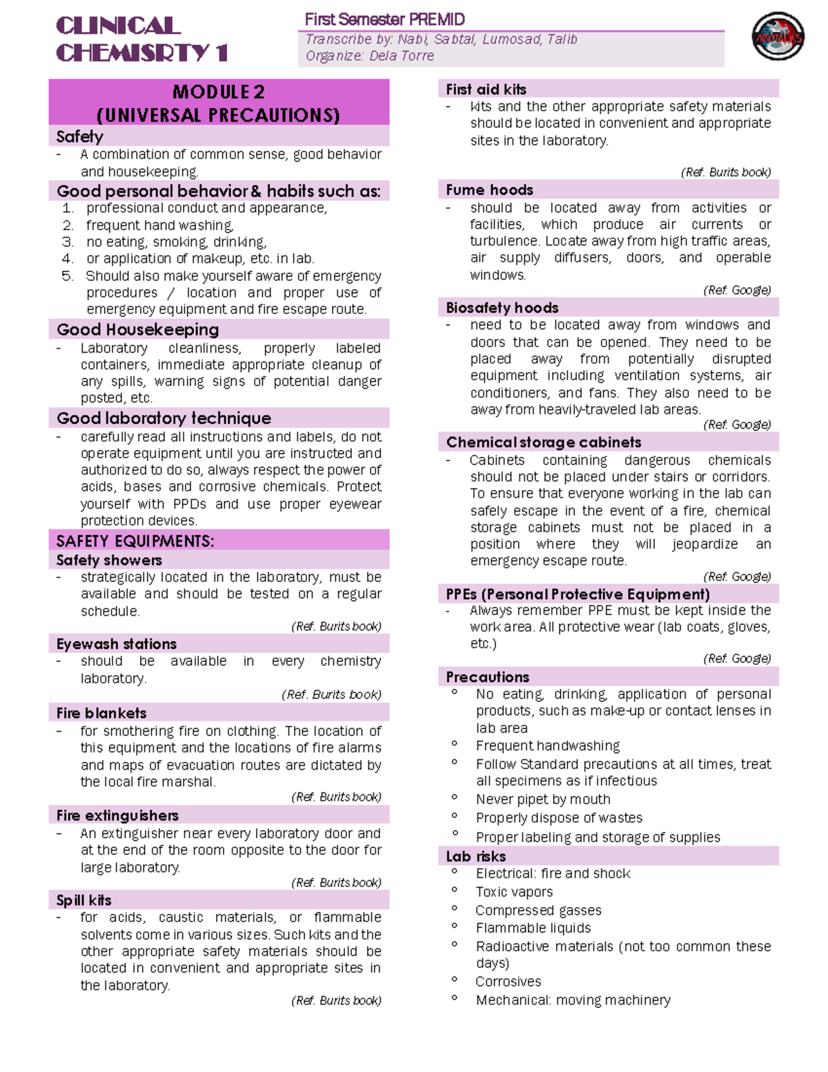 CC 1 - Module 2 & 3 - Clinical chemistry - CLINICAL CHEMISRTY 1 First ...