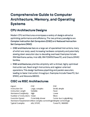 Computer Architecture - Study Notes & Assignments - Studocu
