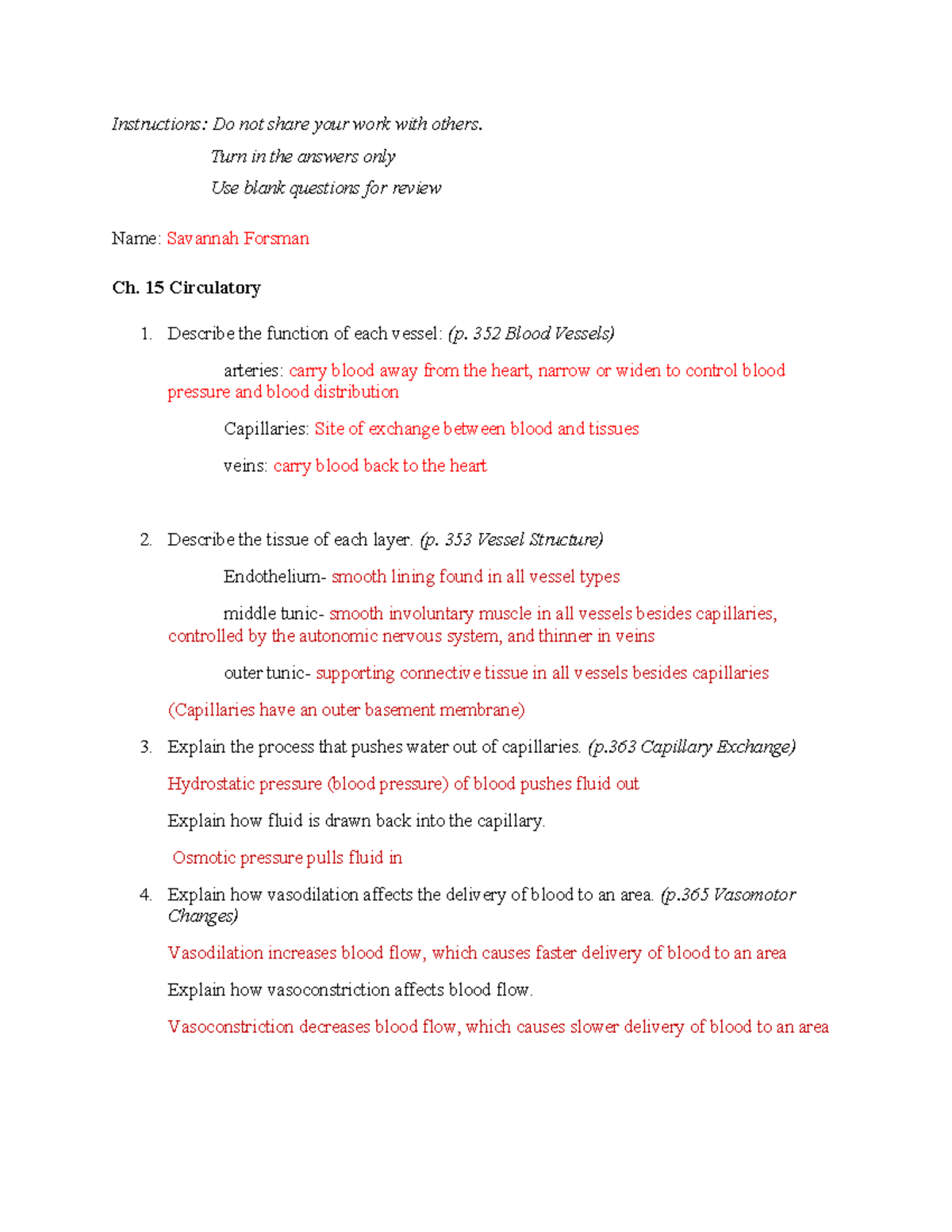 Chapter 15 Review: Key Concepts of the Circulatory System - Studocu