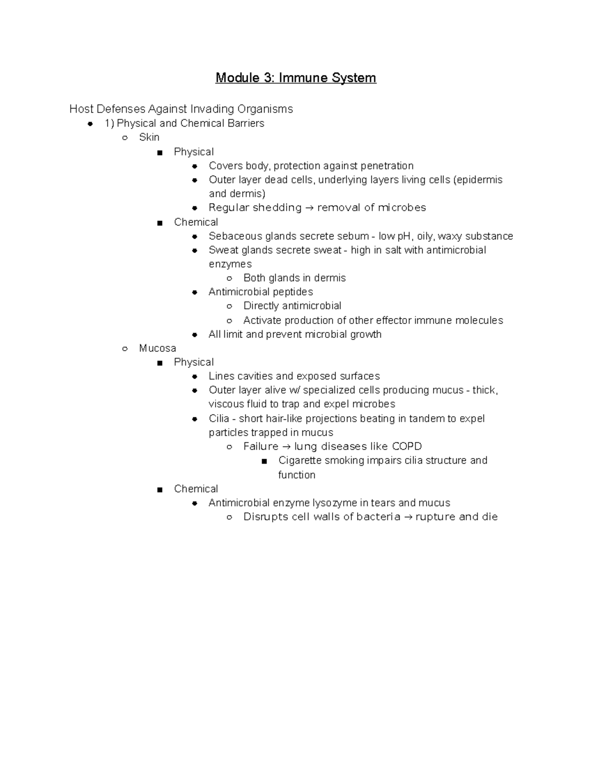 Module 3 Immune System - Module 3: Immune System Host Defenses Against ...