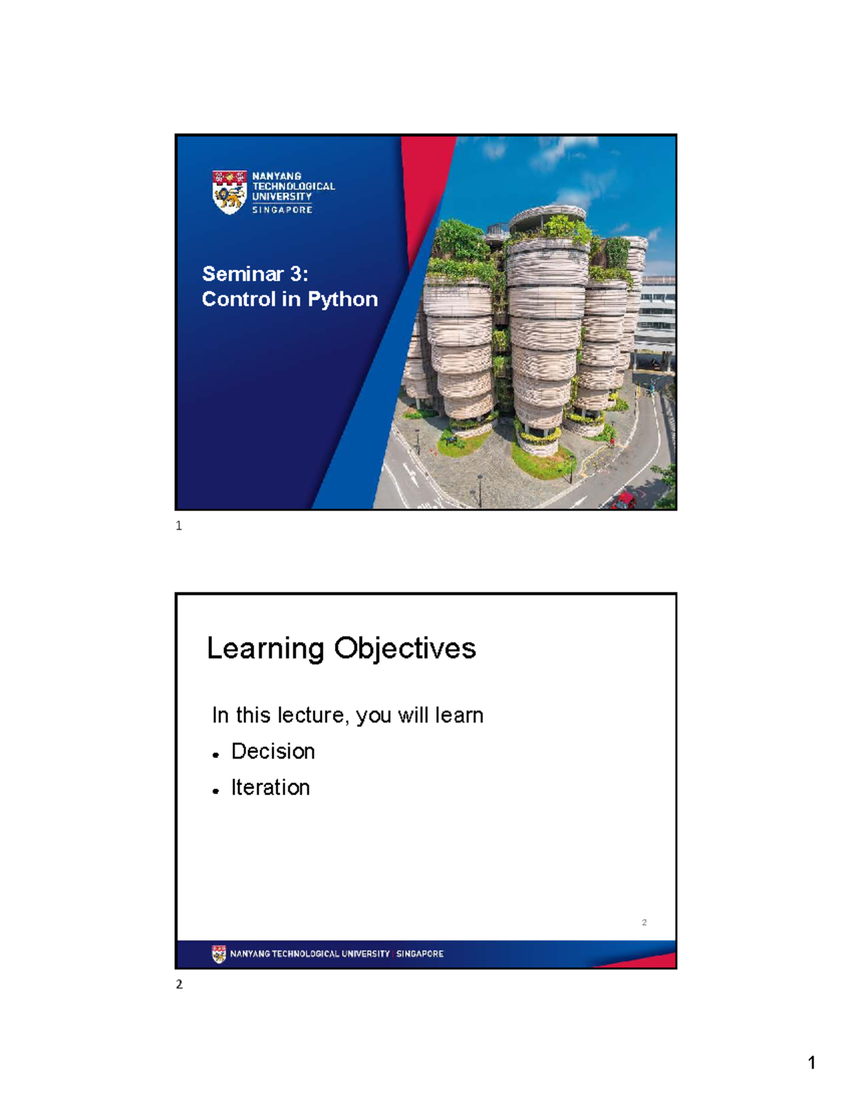 S03: Control in Python - Seminar 3 Learning Objectives - Studocu