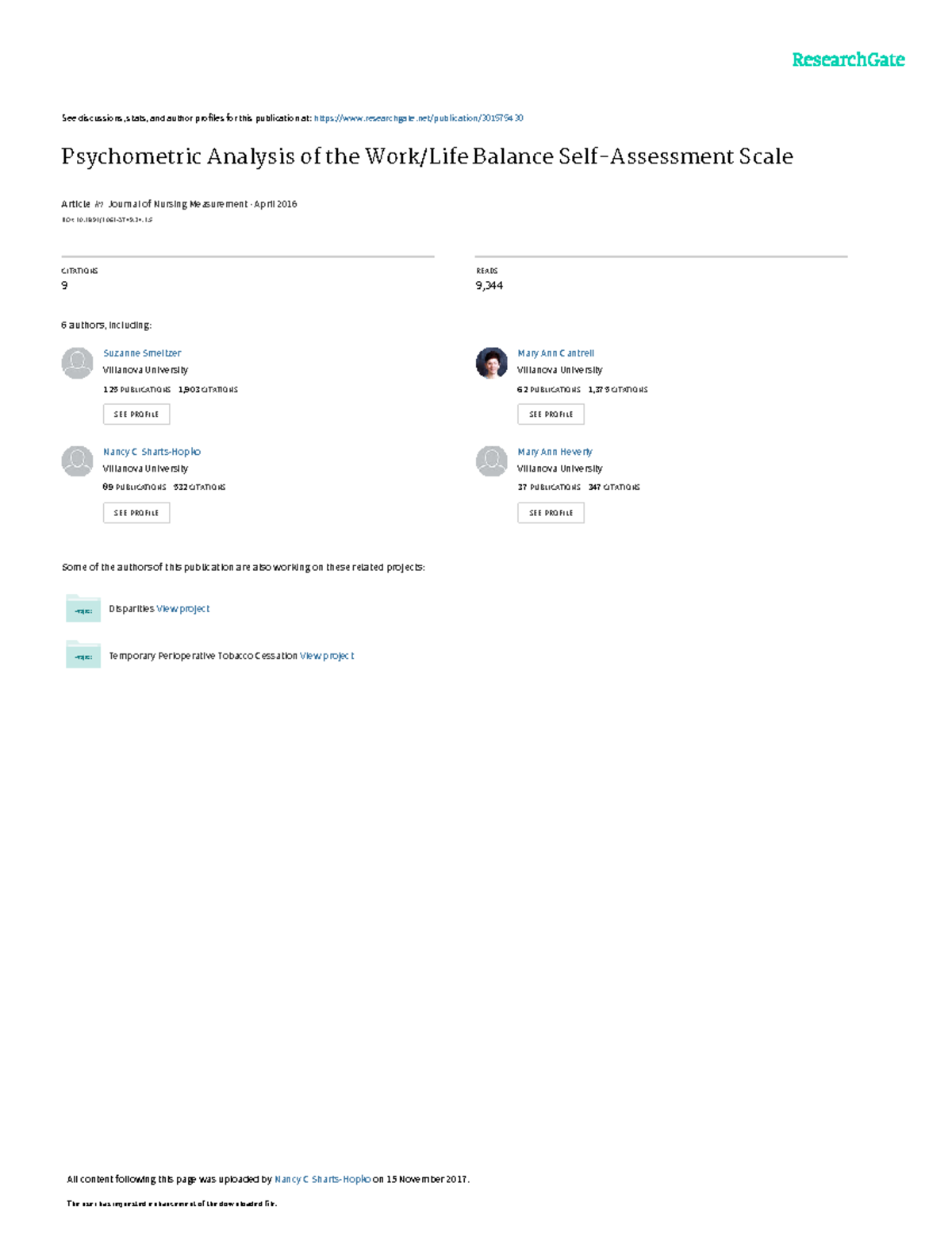 Work-Life Balance Scale - See discussions, stats, and author profiles ...