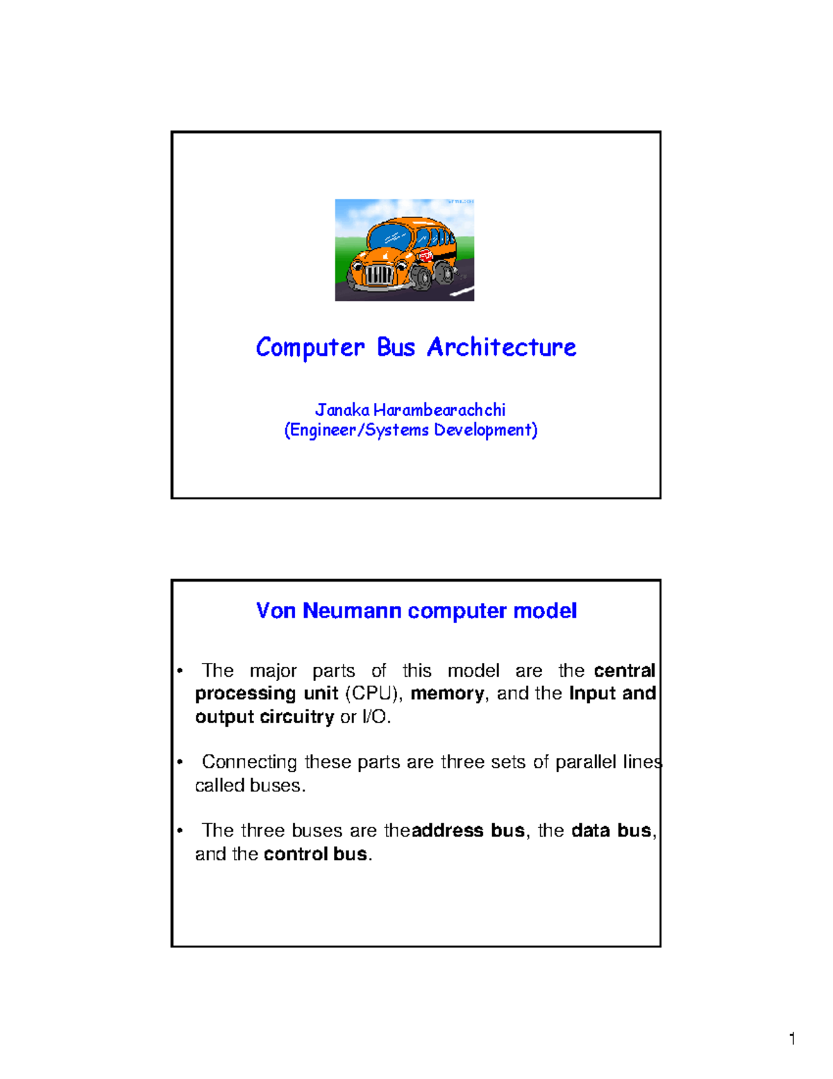 Computer Buses: Key Concepts and Architecture (CS101 Lecture Notes ...