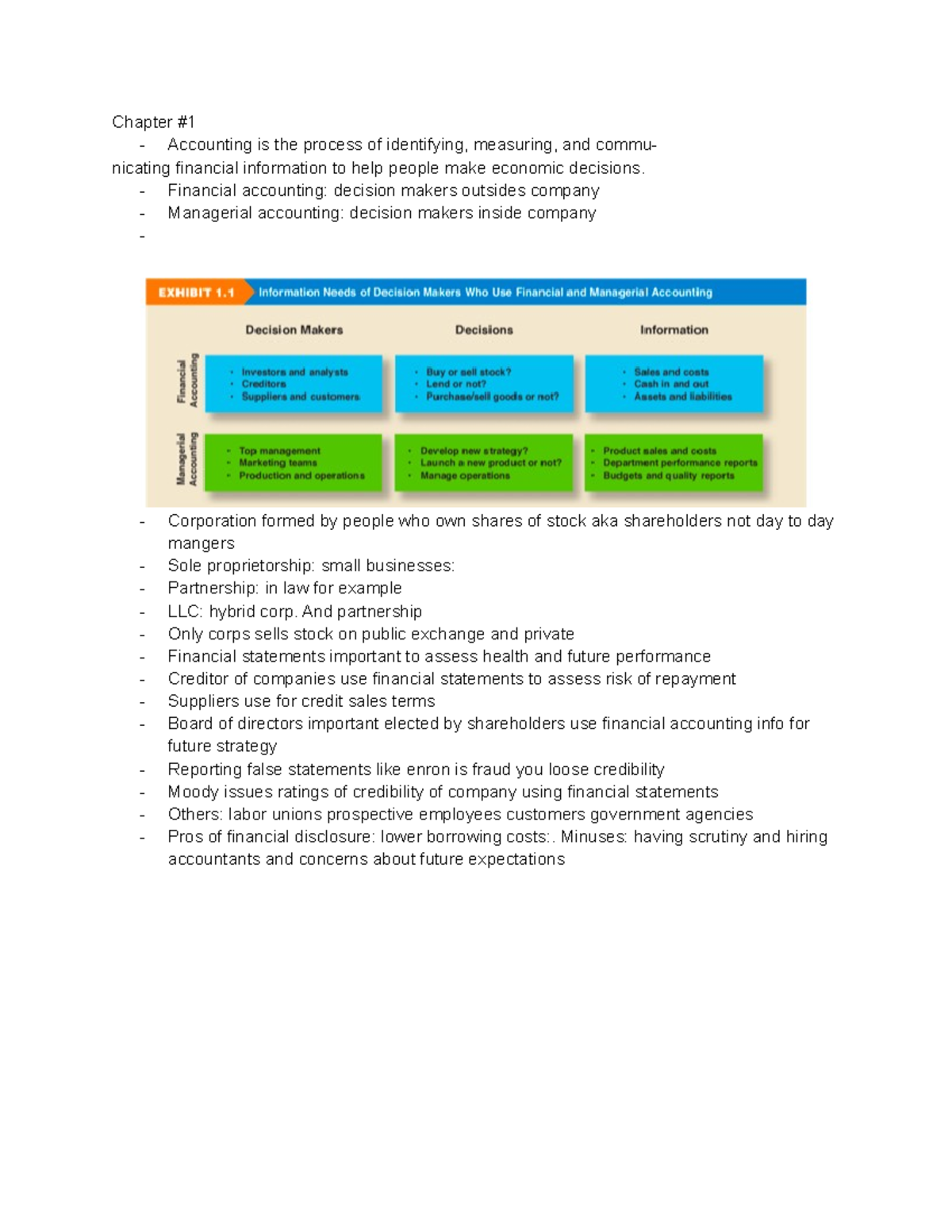 ACC101 Chapter 1 Final Exam Notes: Financial Accounting Insights - Studocu